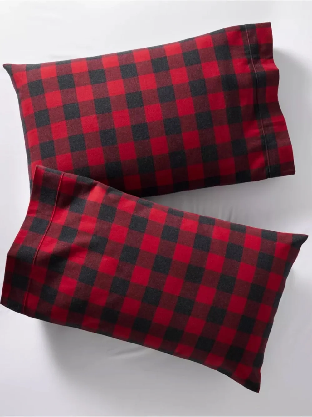 LL BEAN Heritage Chamois Flannel Sheet Collection, Plaid red/charcoal twin size